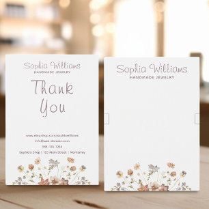 Carte d'affichage de bracelet de fleurs romantique