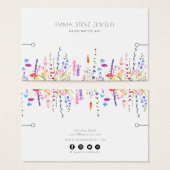 Carte d'affichage de bracelet ・ Fleurs sauvages d' (Devant & derrière)