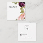 CARTE D'AFFICHAGE DE BRACELET FLORAL BURGOUNDY ROS (Devant / Derrière)