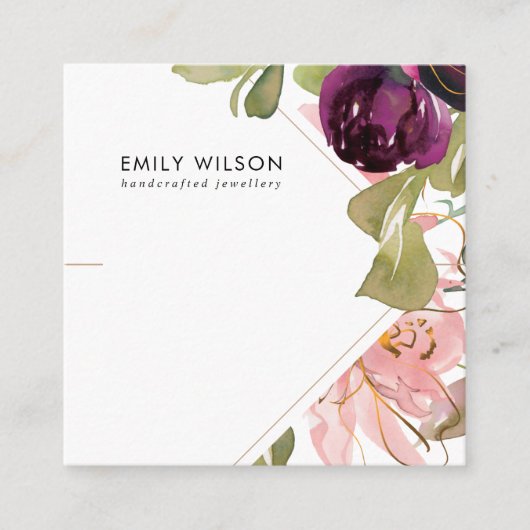 CARTE D'AFFICHAGE DE BRACELET FLORAL BURGOUNDY ROS (Devant)