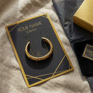 Carte d'affichage de bracelet noir à bordure géomé