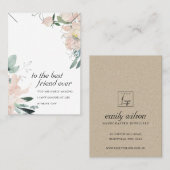 CARTE D'AFFICHAGE DE CADEAU FLORAL FAMILIAL BLANC (Devant / Derrière)