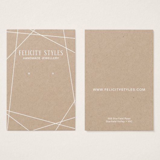 Carte d'affichage de cadre géométrique Kraft blanc (Devant & derrière)