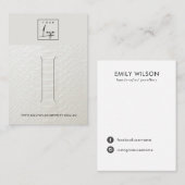 CARTE D'AFFICHAGE DE CLIP EN CUIR BLANC (Devant / Derrière)