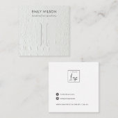 CARTE D'AFFICHAGE DE CLIP EN CUIR BLANC (Devant / Derrière)