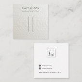 CARTE D'AFFICHAGE DE CLIP EN CUIR BLANC (Devant / Derrière)