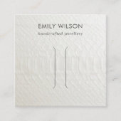 CARTE D'AFFICHAGE DE CLIP EN CUIR BLANC (Devant)