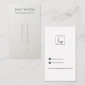 CARTE D'AFFICHAGE DE CLIP EN CUIR BLANC (Devant / Derrière)