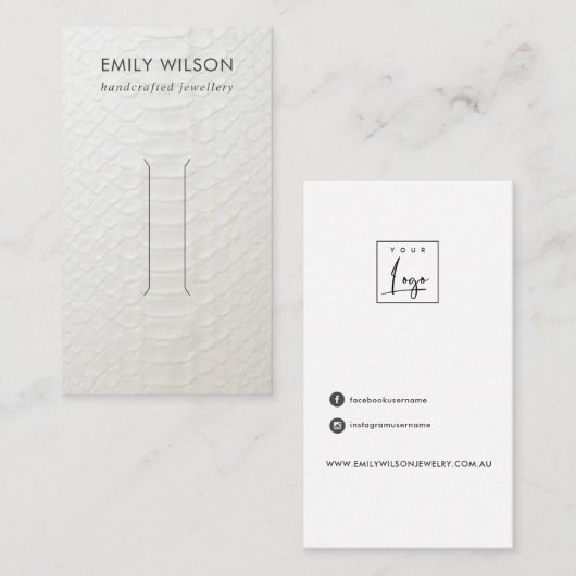 CARTE D'AFFICHAGE DE CLIP EN CUIR BLANC (Devant / Derrière)