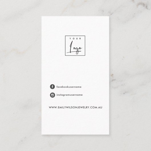 CARTE D'AFFICHAGE DE CLIP EN CUIR BLANC (Dos)