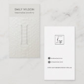 CARTE D'AFFICHAGE DE CLIP EN CUIR BLANC (Devant / Derrière)