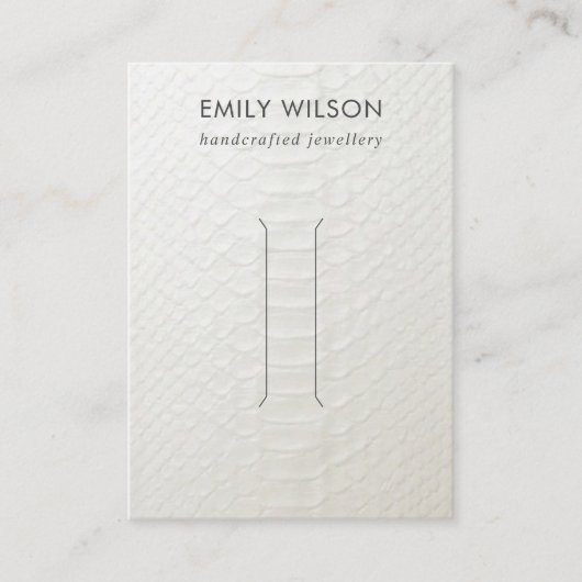 CARTE D'AFFICHAGE DE CLIP EN CUIR BLANC (Devant)