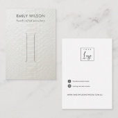 CARTE D'AFFICHAGE DE CLIP EN CUIR BLANC (Devant / Derrière)