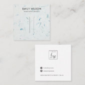 CARTE D'AFFICHAGE DE CLIP EN PAPIER AQUA PETAL (Devant / Derrière)