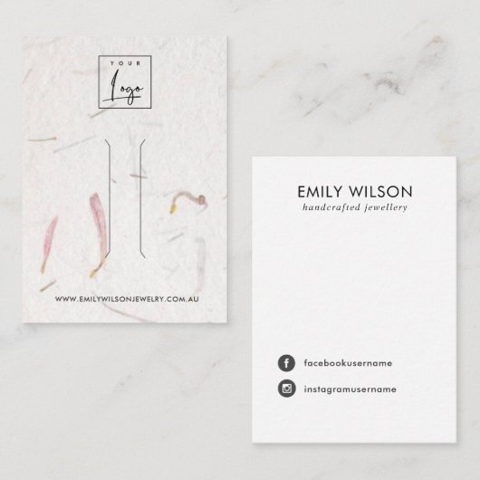 CARTE D'AFFICHAGE DE CLIP EN PAPIER BLANC EN PÉTAL (Devant / Derrière)