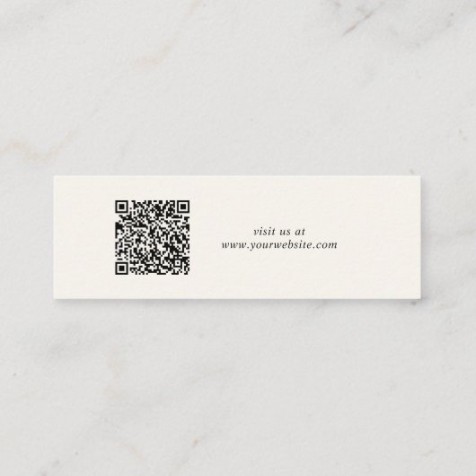 Carte d'affichage de code QR chic Script (Dos)