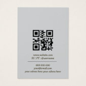 Carte d'affichage de code QR doré gris clair (Dos)