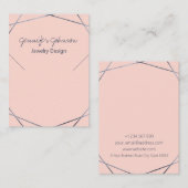 Carte d'affichage de collier géométrique gris fonc (Devant / Derrière)