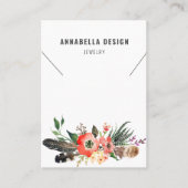 Carte d'affichage de collier • Plume de Boho (Devant)