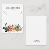 Carte d'affichage de collier • Plume de Boho (Devant / Derrière)