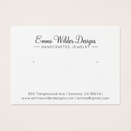 Carte d'affichage de la bijouterie de signature (Devant)