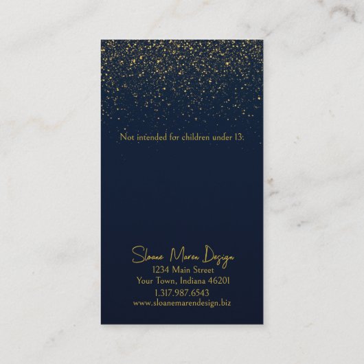 Carte d'affichage de la bijouterie Glitterbombe de (Dos)