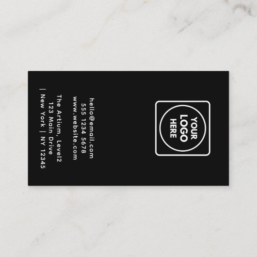 Carte d'affichage de la bijouterie noire | Logo pe (Dos)