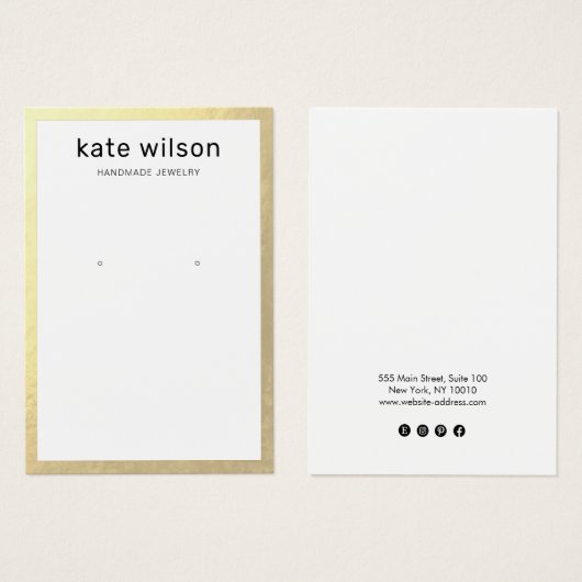 Carte d'affichage de la bordure or (Devant & derrière)