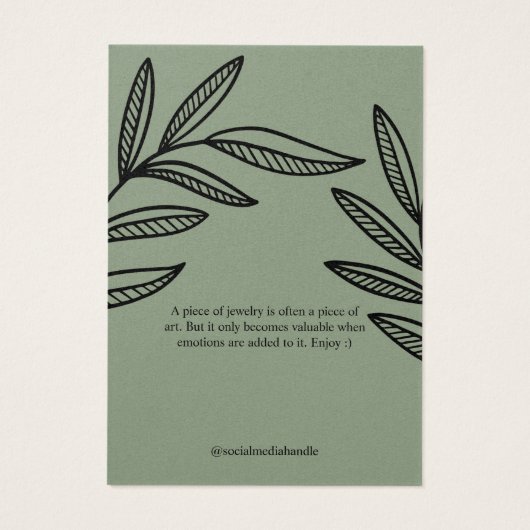 Carte d'affichage de la ceinture de joaillerie Ter (Dos)