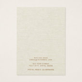 Carte d'affichage de la crème de lin blanc cassé (Dos)