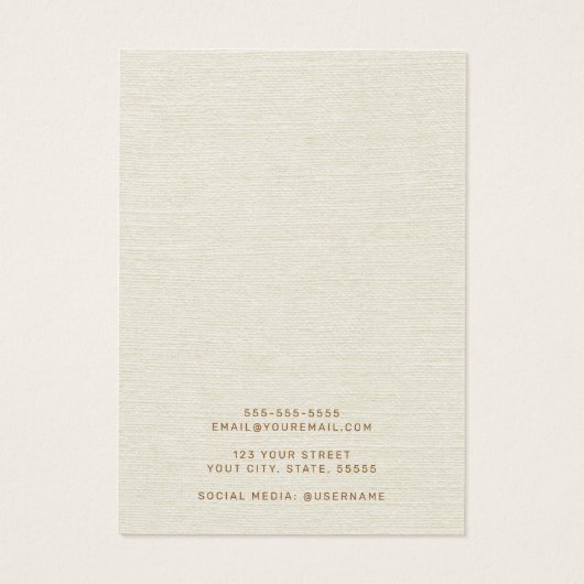 Carte d'affichage de la crème de lin blanc cassé (Dos)