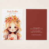 Carte d'affichage de la fille de boho Elegant mode (Devant & derrière)