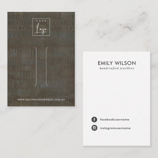 CARTE D'AFFICHAGE DE LA LIGNE DE BRONZE GRAY RUSTI (Devant / Derrière)