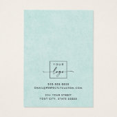 Carte d'affichage de la texture bleu aqua douce (Dos)