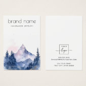Carte d'affichage de l'aquarelle des montagnes et (Devant & derrière)