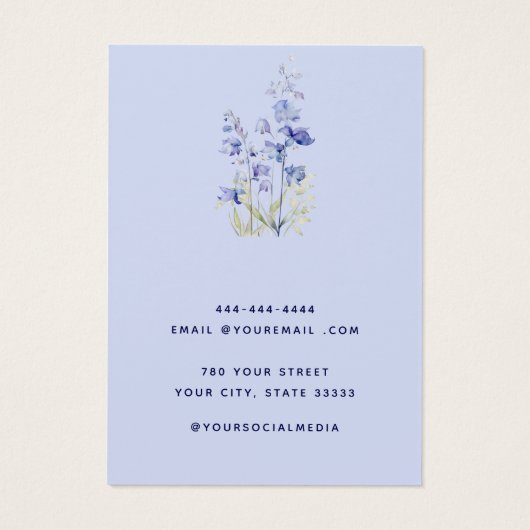 Carte d'affichage de l'aquarelle fleurie Boho mode (Dos)