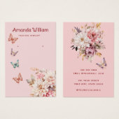 Carte d'affichage de l'aquarelle fleurie Boho mode (Devant & derrière)