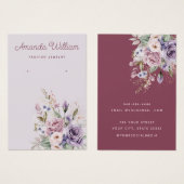 Carte d'affichage de l'aquarelle fleurie Boho mode (Devant & derrière)