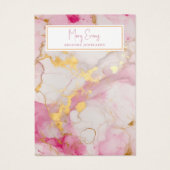 Carte d'affichage de l'effet de marbre doré et ros (Devant)