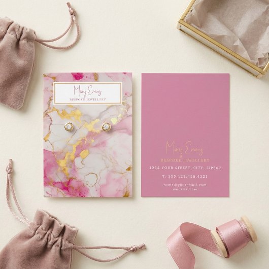 Carte d'affichage de l'effet de marbre doré et ros