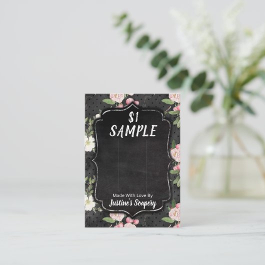 Carte d'affichage de l'exemple de savon du tableau (Debout devant)