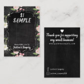 Carte d'affichage de l'exemple de savon du tableau (Devant / Derrière)