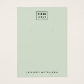 Carte d'affichage de logo personnalisé vert sauge (Devant)