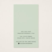 Carte d'affichage de logo personnalisé vert sauge (Dos)