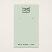 Carte d'affichage de logo personnalisé vert sauge (Devant)