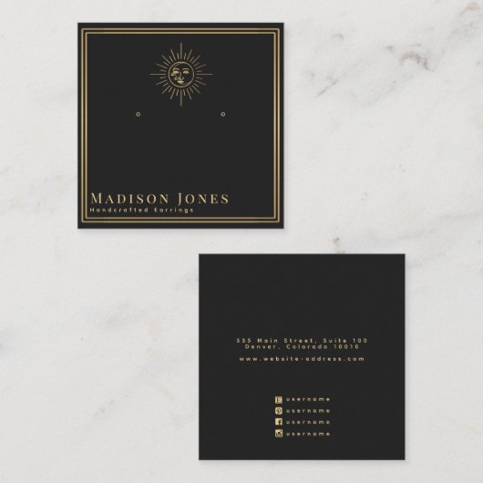 Carte d'affichage de l'oreille à l'étouffée Sun et (Devant / Derrière)