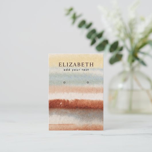 Carte d'affichage de l'oreille Abstraite Boho Aqua (Debout devant)