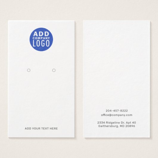 Carte d'affichage de l'oreille Ajouter votre marqu (Devant & derrière)