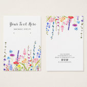 Carte d'affichage de l'oreille ・ Aquarelle Fleurs  (Devant & derrière)