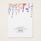 Carte d'affichage de l'oreille ・ Aquarelle Fleurs  (Dos)